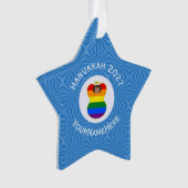 Gay Pride Bruine Engel Chanoeka Vlag Gepersonalise Ornament (voorkant)
