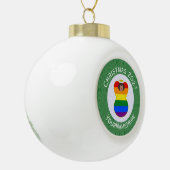 Gay Pride Bruine Huid Engel Kerstvlag Persoonlijk Keramische Bal Ornament (Links)