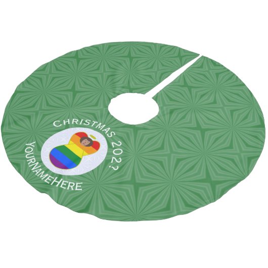 Gay Pride Bruine Huid Engel Kerstvlag Persoonlijk Kerstboom Rok (Gekanteld)