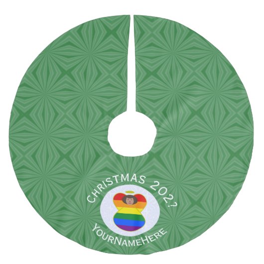 Gay Pride Bruine Huid Engel Kerstvlag Persoonlijk Kerstboom Rok (Voorkant)