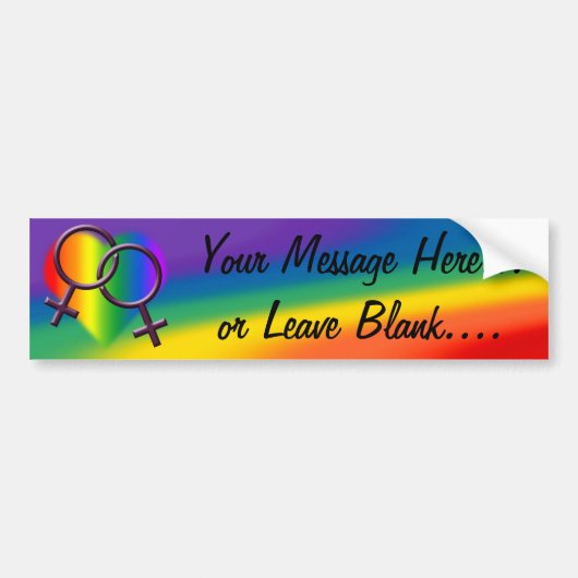 Gay Pride Bumpersticker Rainbow Love Stickers (Voorkant)