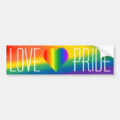 Gay Pride Bumpersticker Rainbow Love Stickers (Voorkant)