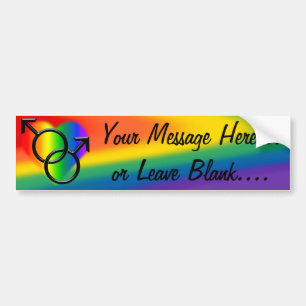 Gay Pride Bumpersticker Rainbow Man Love Sticker