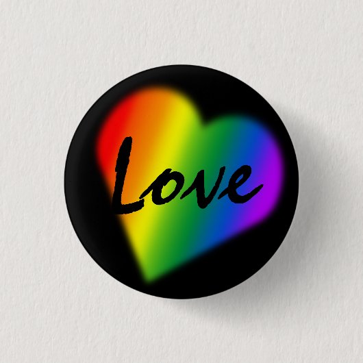 Gay Pride Buttonnen Buttonnen van de Rainbow Love  Ronde Button 3,2 Cm (Voorkant)