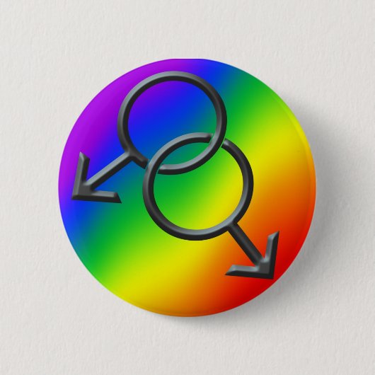 Gay Pride Buttonnen Rainbow Man Love Buttonnen Gif Ronde Button 5,7 Cm (Voorkant)