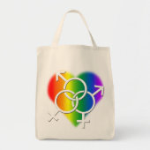 Gay Pride Canvas tas LGBT Rainbow Love Shopping Ba (Voorkant)