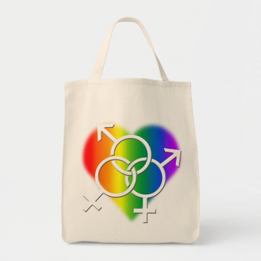 Gay Pride Canvas tas LGBT Rainbow Love Shopping Ba (Voorkant)