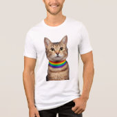 Gay Pride Cat – Purroud & Proud Tri-Blend Shirt (Voorkant)