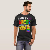Gay Pride Chubby Queer Ready voor bier Rainbow LGB T-shirt (Voorkant volledig)