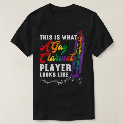 Gay Pride Clarinet Player Instrumentalist T-shirt (Design voorkant)