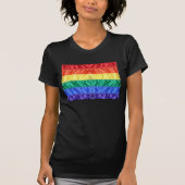 Gay Pride Classic Faux Silk Regenboog Vlag LGBT Co T-shirt (Voorkant)