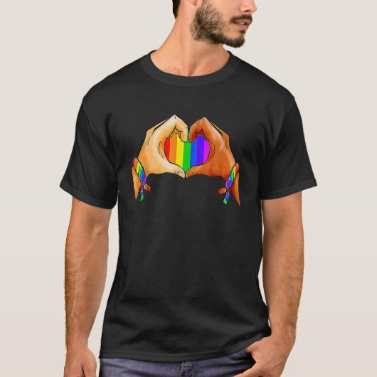 Gay Pride Clothing LGBT Rainbow Flag Heart LGBT Pr T-shirt (Voorkant)