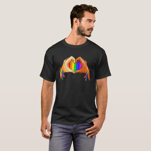 Gay Pride Clothing LGBT Rainbow Flag Heart LGBT Pr T-shirt (Voorkant volledig)