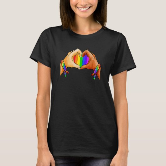 Gay Pride Clothing Lgbt Rainbow Flag Heart Lgbt T-shirt (Voorkant)
