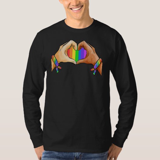 Gay Pride Clothing Lgbt Rainbow Flag Heart Unity 1 T-shirt (Voorkant)