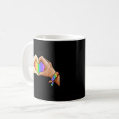 Gay Pride Clothing LGBT Rainbow Flag Heart Unity Koffiemok (Voorkant links)