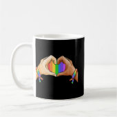 Gay Pride Clothing LGBT Rainbow Flag Heart Unity Koffiemok (Links)