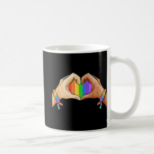 Gay Pride Clothing LGBT Rainbow Flag Heart Unity Koffiemok