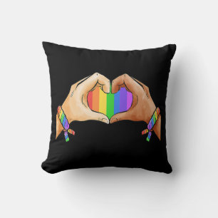 Gay Pride Clothing LGBT Rainbow Flag Heart Unity Kussen