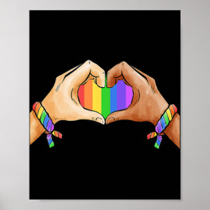 Gay Pride Clothing LGBT Rainbow Flag Heart Unity Poster