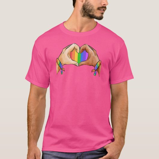 Gay Pride Clothing Lgbt Rainbow Flag Heart Unity T-shirt (Voorkant)