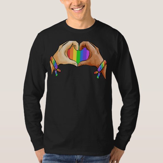 Gay Pride Clothing Lgbt Rainbow Flag Heart Unity T-shirt (Voorkant)