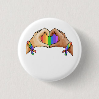 Gay Pride Clothing Lgbt Rainbow Flag T Heart Ronde Button 3,2 Cm