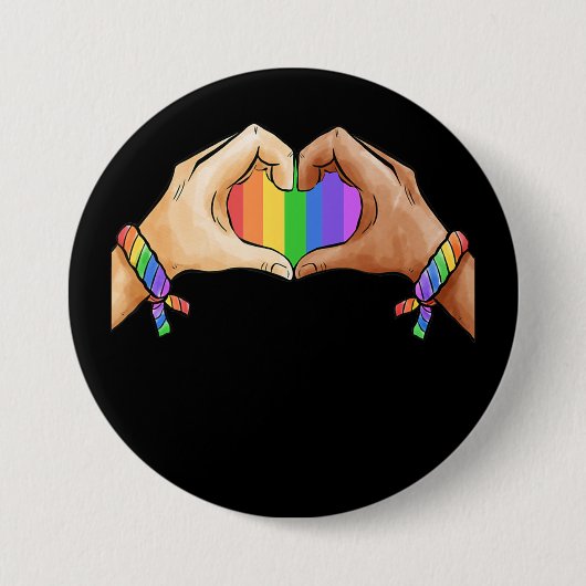 Gay Pride Clothing Lgbt Rainbow Flag T Heart Ronde Button 7,6 Cm (Voorkant)