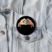 Gay Pride Clothing Lgbt Rainbow Flag T Heart Ronde Button 7,6 Cm (In situ)