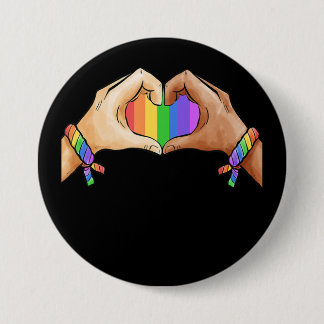 Gay Pride Clothing Lgbt Rainbow Flag T Heart Ronde Button 7,6 Cm