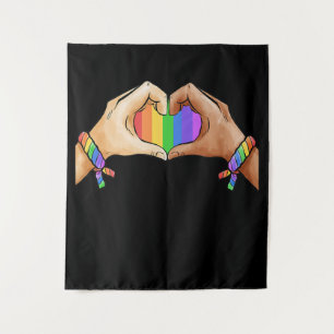 Gay Pride Clothing Lgbt Rainbow Flag T Heart Wandkleed