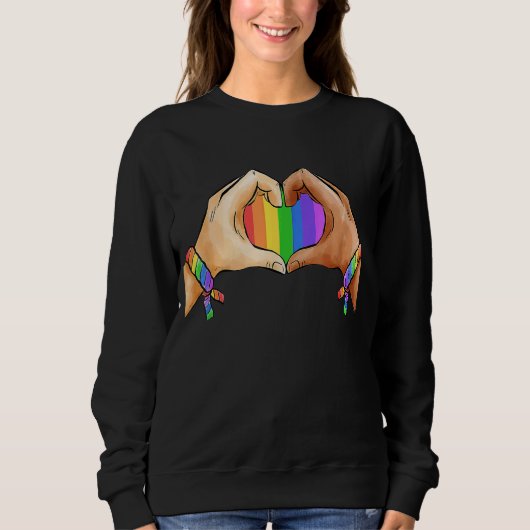 Gay Pride Clothing Lgbt Rainbow Flag T-shirt Heart (Voorkant)