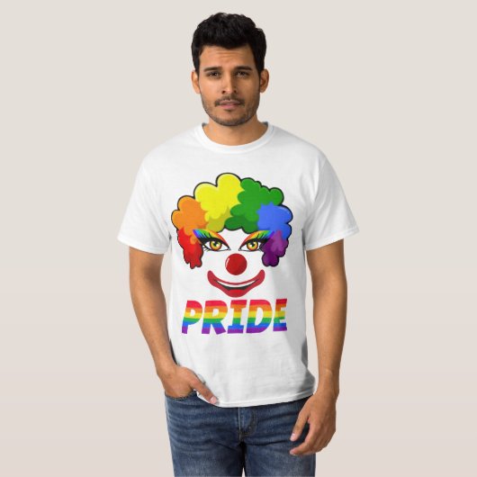 Gay Pride Clown Mannen Basic T-Shirt (Voorkant volledig)