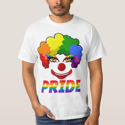 Gay Pride Clown Mannen Basic T-Shirt (Voorkant)