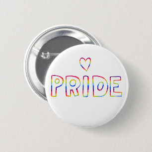 GAY PRIDE Colorful Rainbow Heart Ronde Button 5,7 Cm