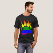 Gay Pride Colors Beer Paw Rainbow Flag T-shirt (Voorkant volledig)