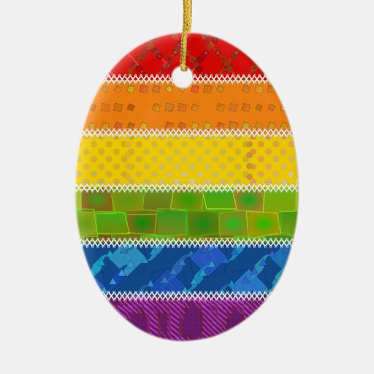 Gay Pride Colors Keramisch Ornament (Voorkant)