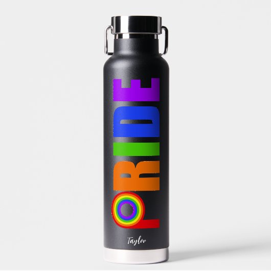 Gay Pride Cool Rainbow Persoonlijke LGBTQ Waterfles (Voorkant)