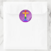 Gay Pride Cross Ronde Sticker (Tas)