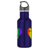 Gay Pride Custom Rainbow Love Bottle Waterfles (Achterkant)