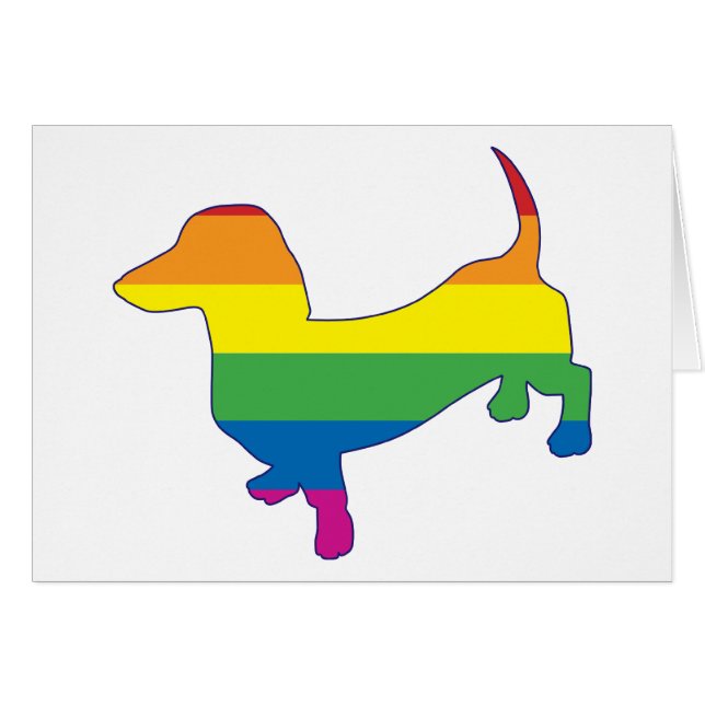 Gay Pride Dachshund/Wiener (Voorkant Horizontaal)