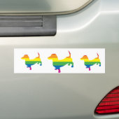 Gay Pride Dachshund/Wiener Bumpersticker (Op auto)