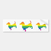 Gay Pride Dachshund/Wiener Bumpersticker (Voorkant)