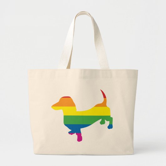 Gay Pride Dachshund/Wiener Grote Tote Bag (Voorkant)