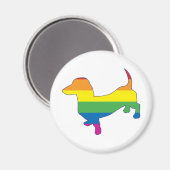 Gay Pride Dachshund/Wiener Magneet (Voorkant / Achterkant)