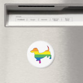 Gay Pride Dachshund/Wiener Magneet (Insitu (Vaatwasser))
