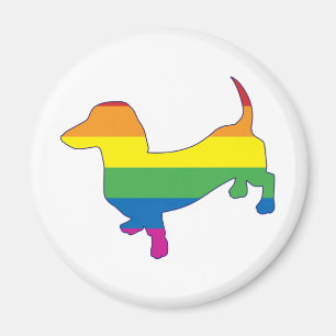 Gay Pride Dachshund/Wiener Magneet