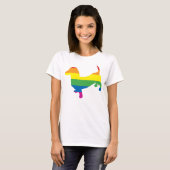 Gay Pride Dachshund/Wiener T-shirt (Voorkant volledig)
