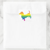 Gay Pride Dachshund/Wiener Vierkante Sticker (Tas)
