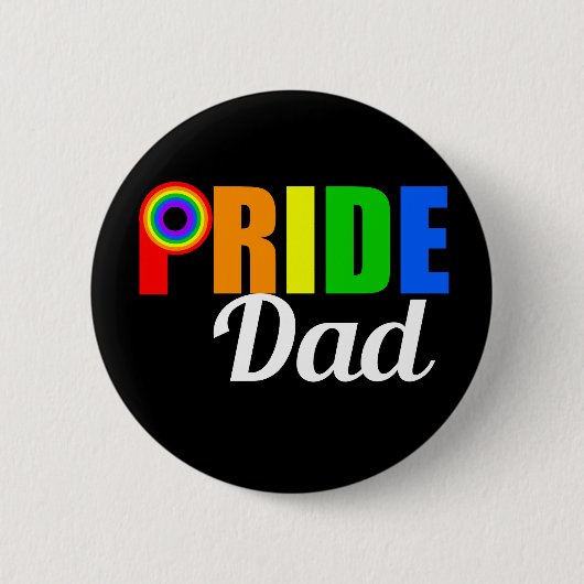 Gay Pride Dad LGBTQ Vaderdag Ronde Button 5,7 Cm (Voorkant)